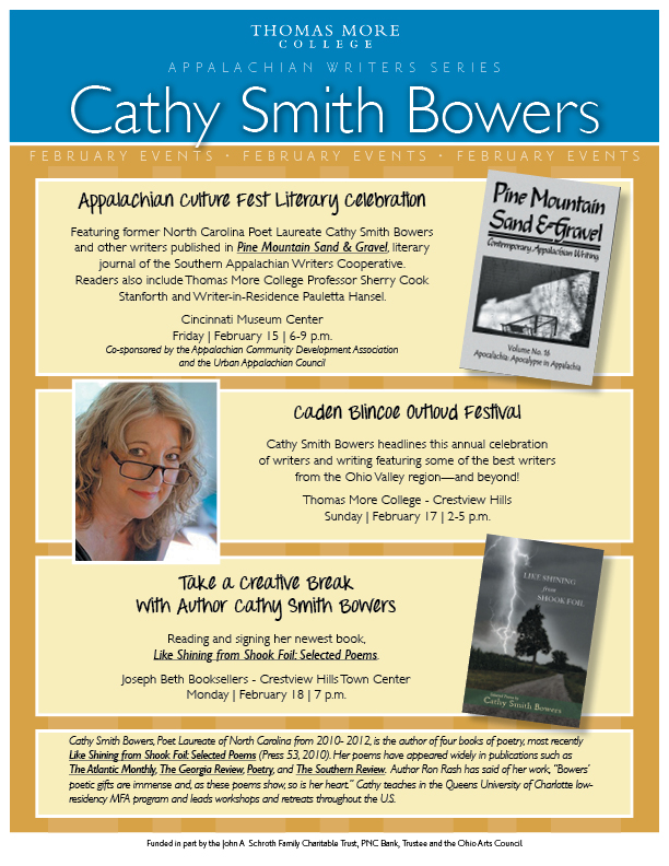 Appalachian Writers Series Presents Cathy Smith Bowers - February 15, 17 & 18, 2013