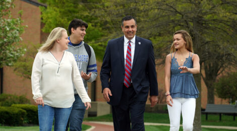 President Chillo with Students