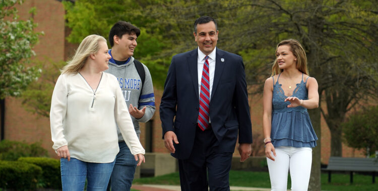 President Chillo with Students