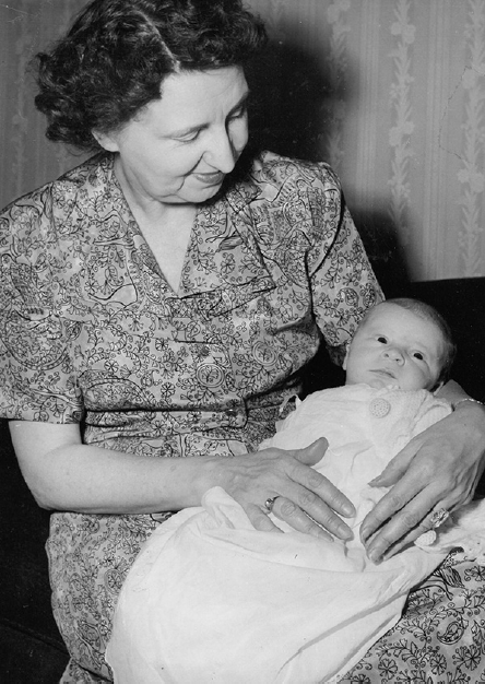 Great Aunt May holding baby Michael